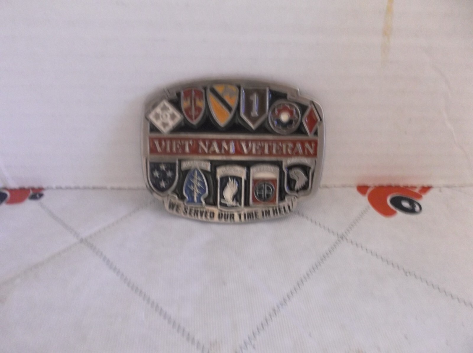 Vintage Viet Nam Veteran We Served Our Time In Hell Belt Buckle
