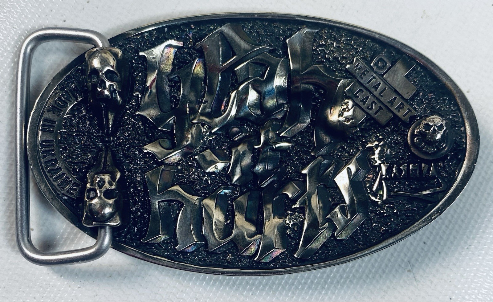 Belt Buckle Tattoo Themed Machine Tattoist with Skull Very Ornate