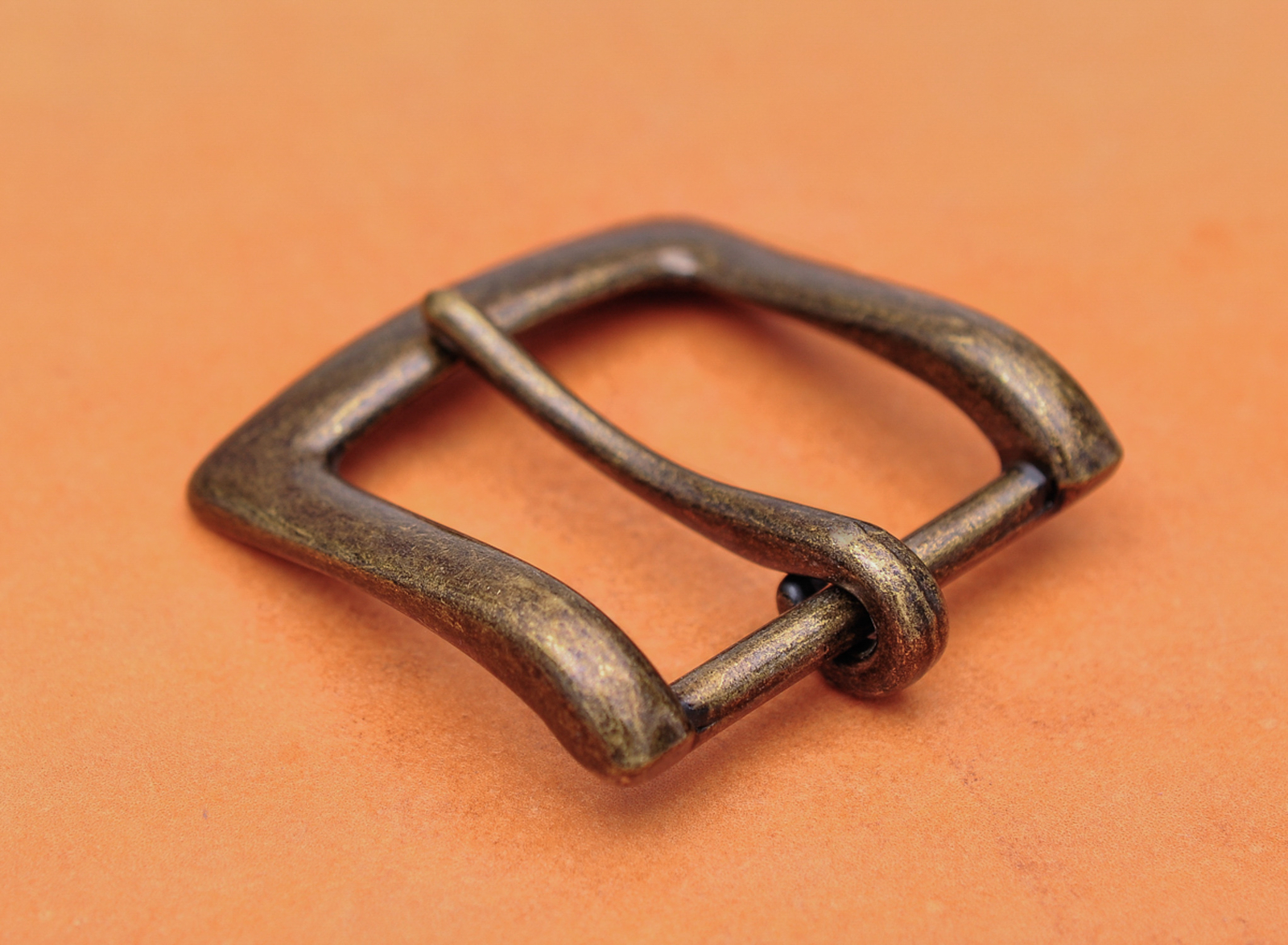 40mm Retro Brass Two-tone Heavy Square Single Metal Prong Pin Clips Belt Buckle