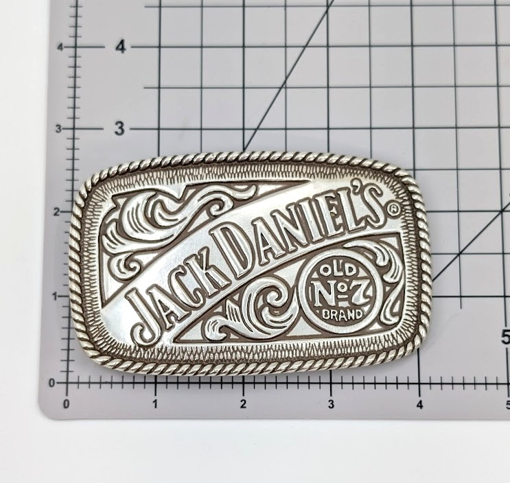Vintage 2005 Jack Daniels Old No 7 Belt Buckle Silver Tone 5007JD Western Rodeo