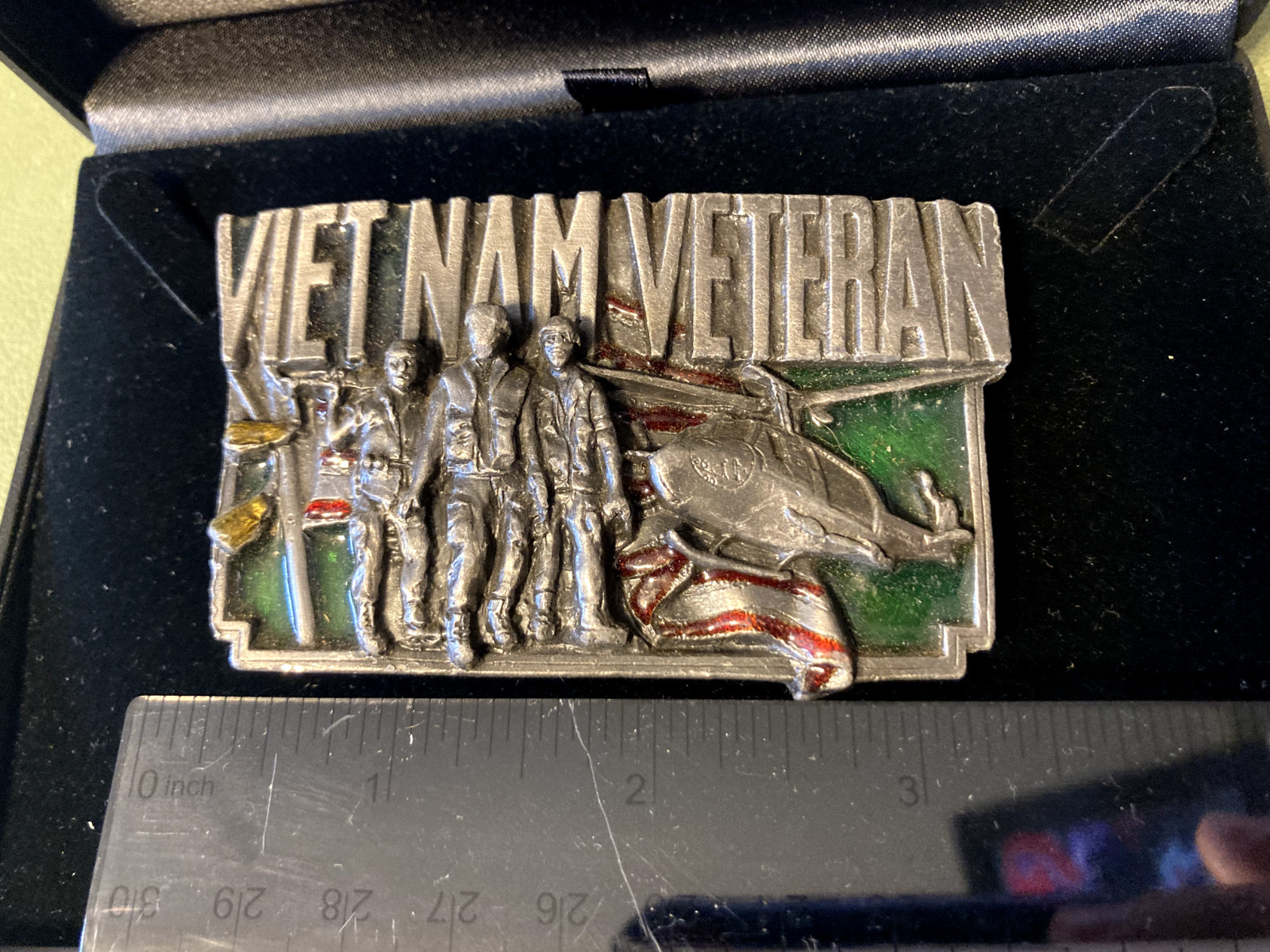 VTG’83 3D Belt Buckle Honoring Vietnam Veteran Enameled Bergamot Made In USA