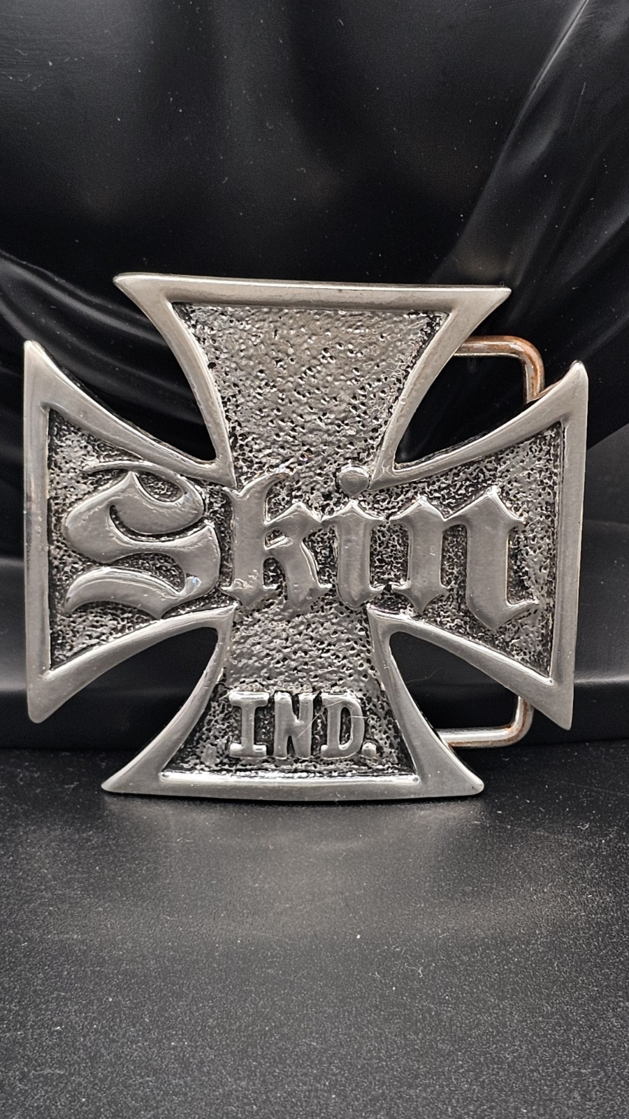 Skin Industries Maltese Cross Belt Buckle 3&Prime; x 3&Prime; Heavy Silver Tone Metal…
