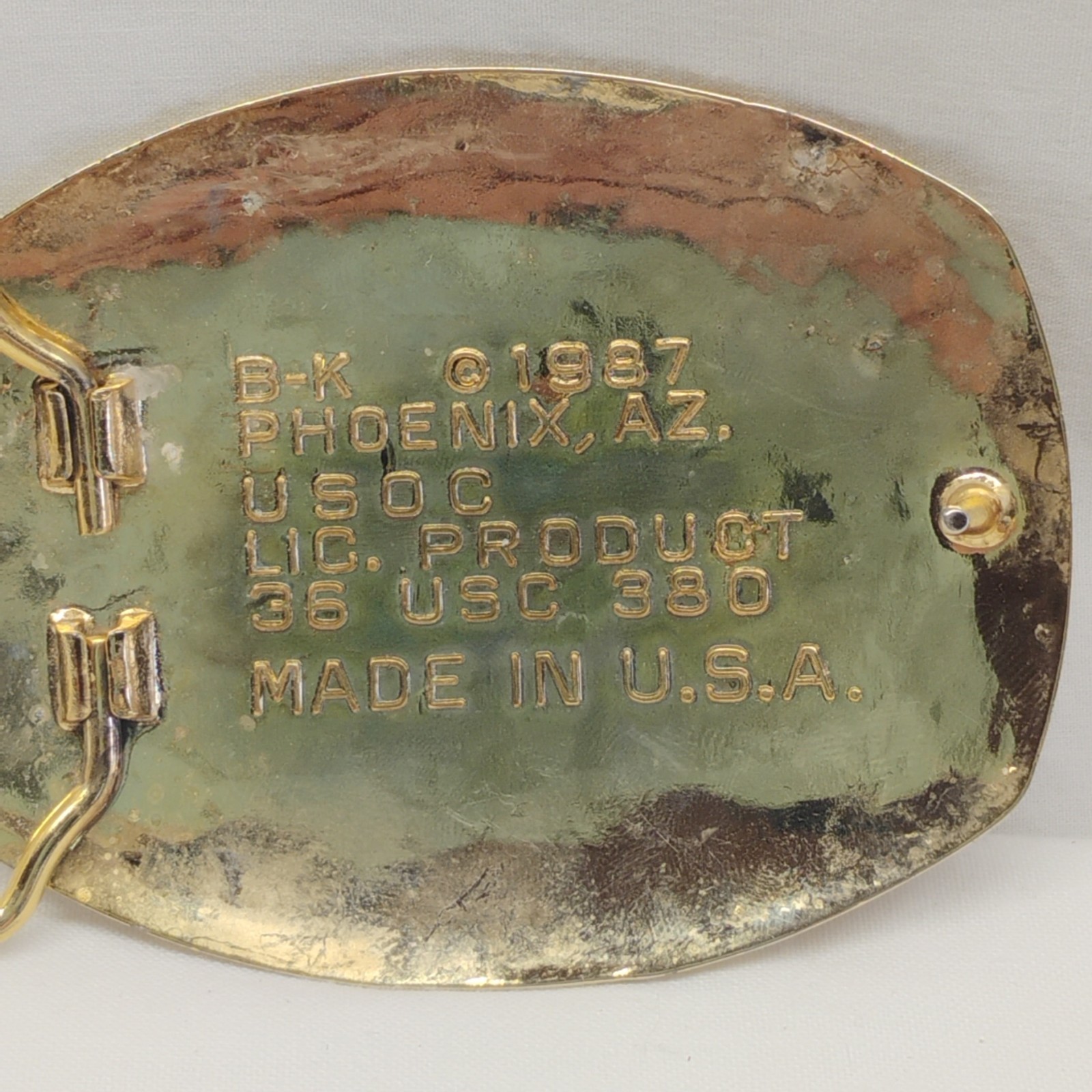 Vintage USA 1988 Olympics Belt Buckle Gold Tone Signed B-K USOC
