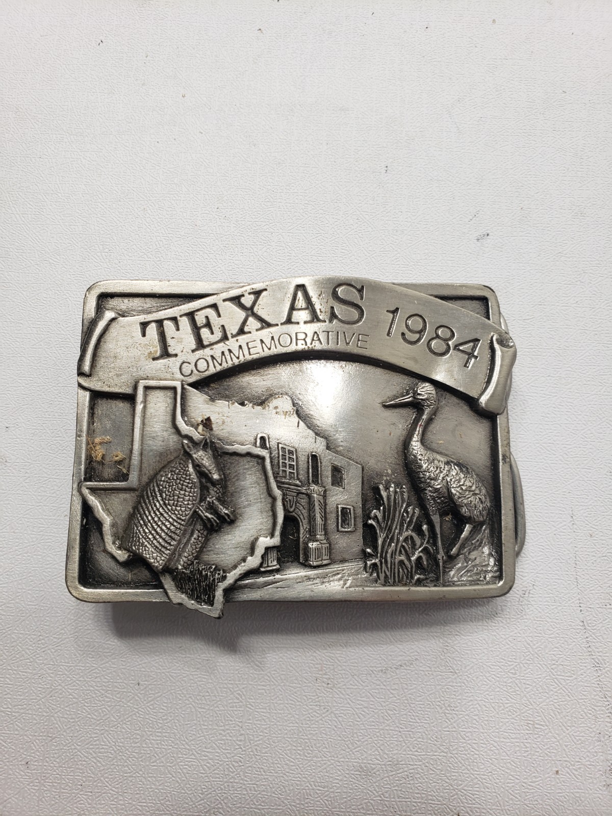 1984 Texas Commemorative Belt Buckle Limited Edition #1326/5000 Pewter Tone