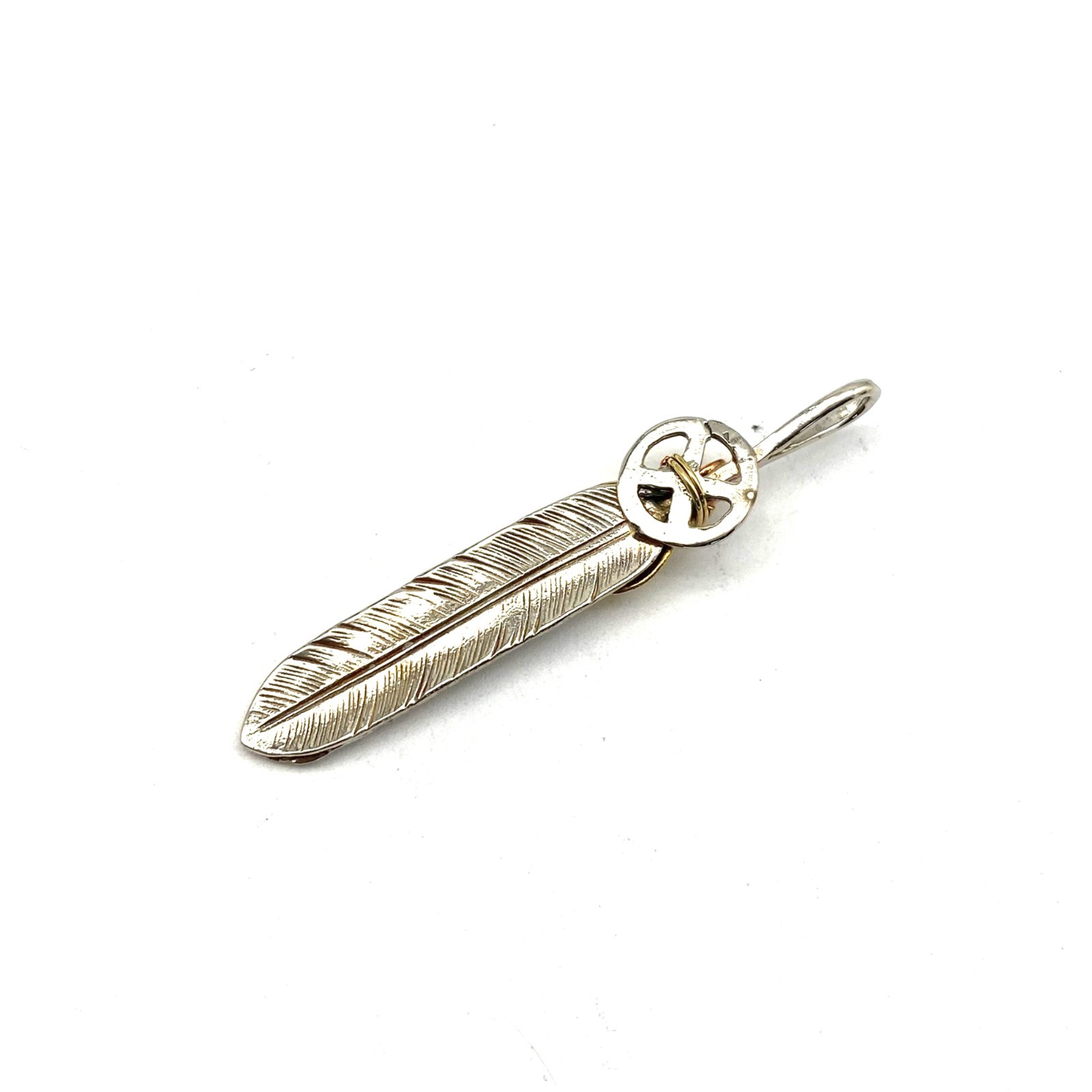 Gold Bead Silver Feather Necklace Charming Pendants lot