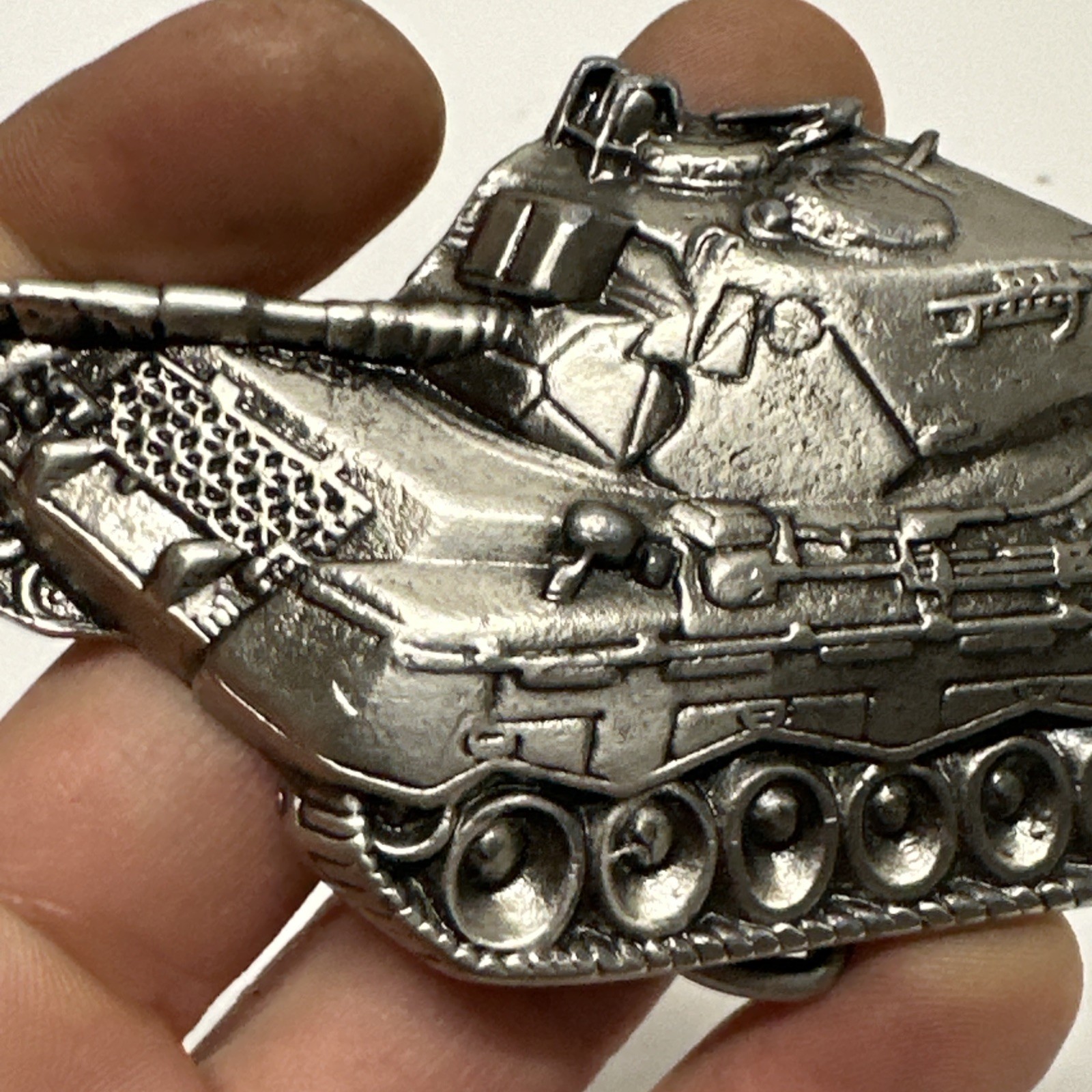 Vintage Tank Army Military Belt Buckle Brass Numbered 2102