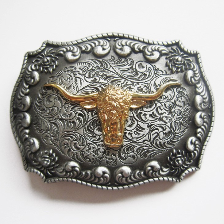 NEW 3-D BULL ANIMAL HEAD HORN RODEO COWBOY WESTERN BELT BUCKLE