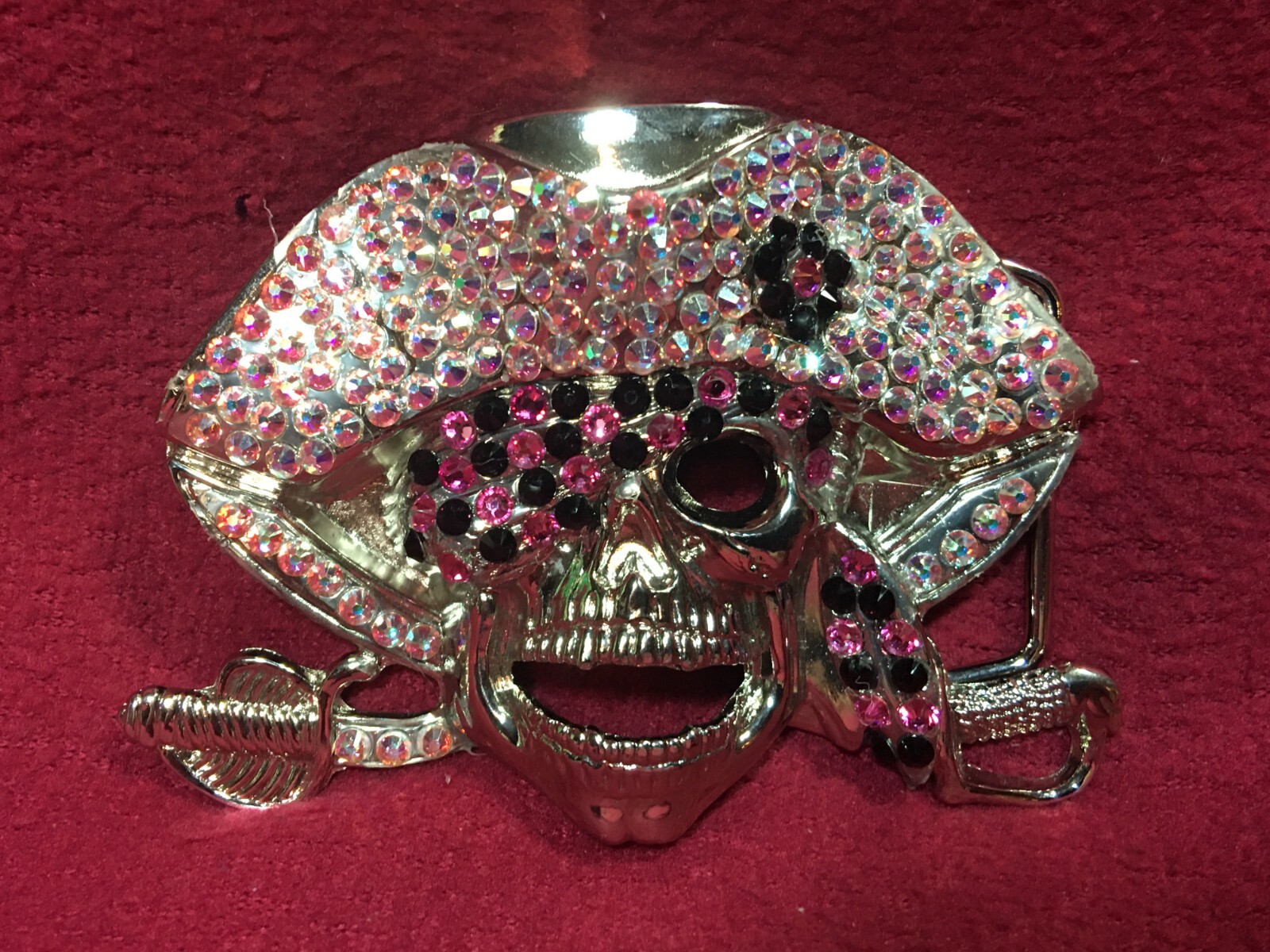 Crystal Rhinestone Purple Pirate Belt Buckle
