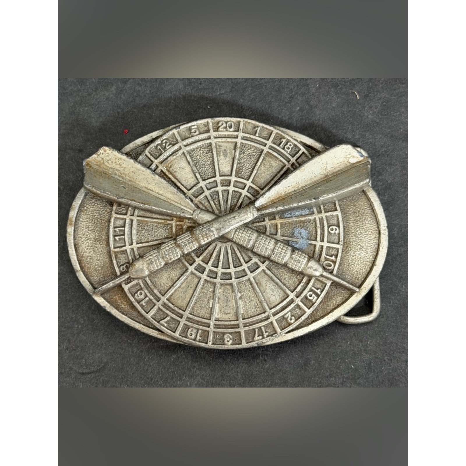Dart Throwing Game Bergamot Brass Works Vintage Belt Buckle 1984