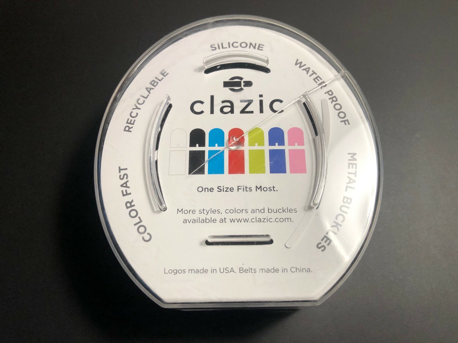 Clazic 1 1/2&Prime; Solid Gray Silicone Belt with Silver Prong Buckle