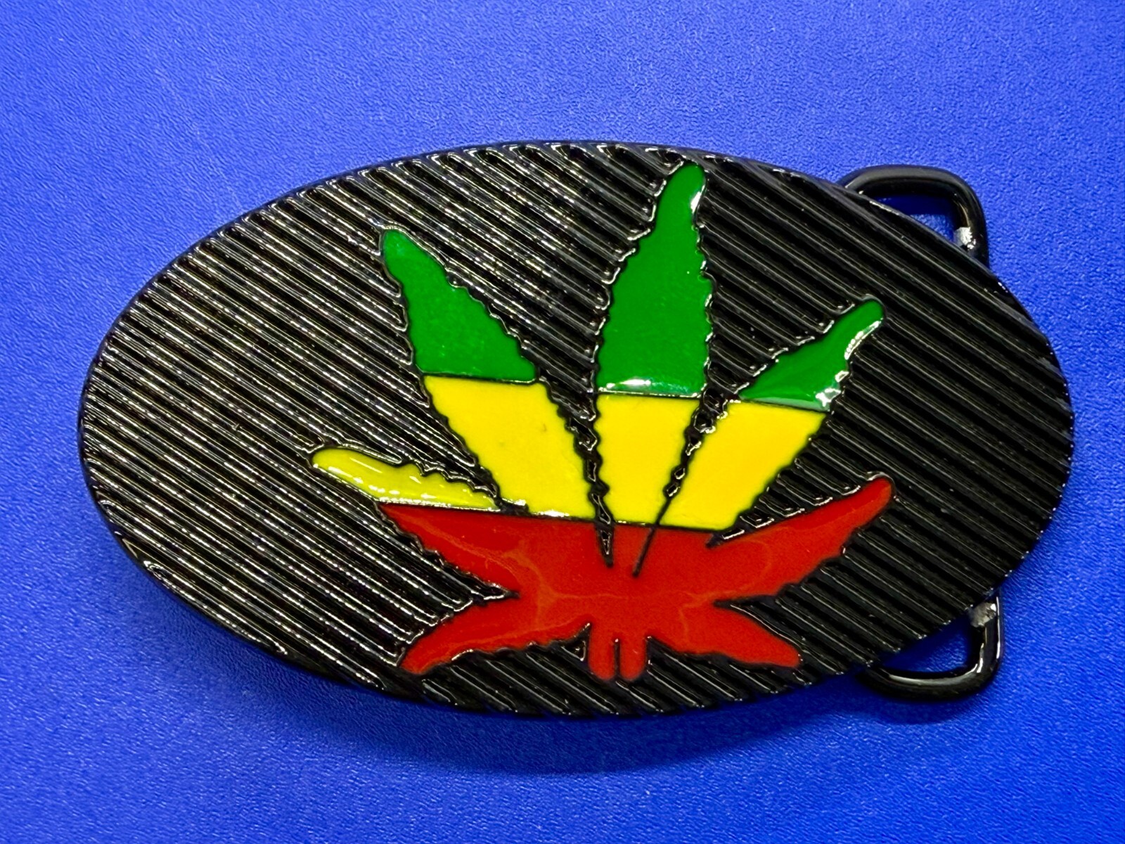 Rasta Colored Pot Marijuana CBD Weed Leaf Delta-283773 New Colorful Belt Buckle