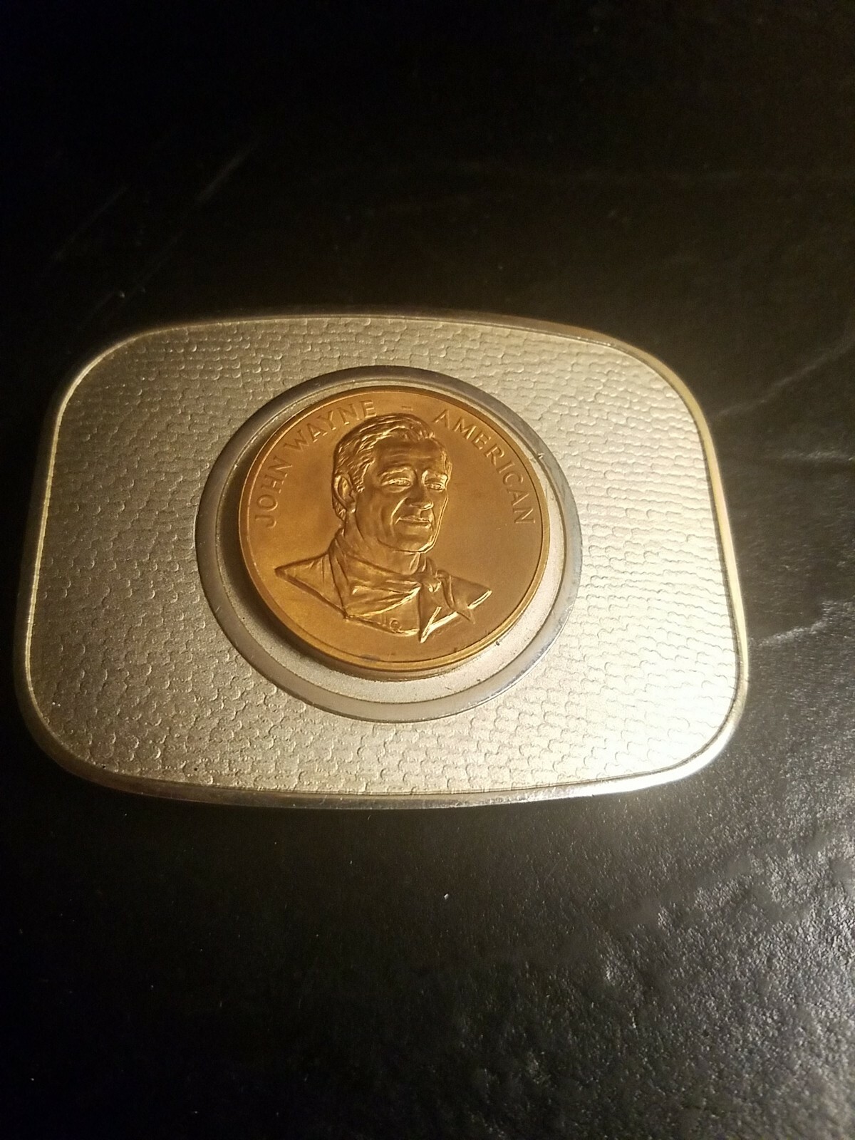 John Wayne Belt Buckle Solid Metal Western Collector
