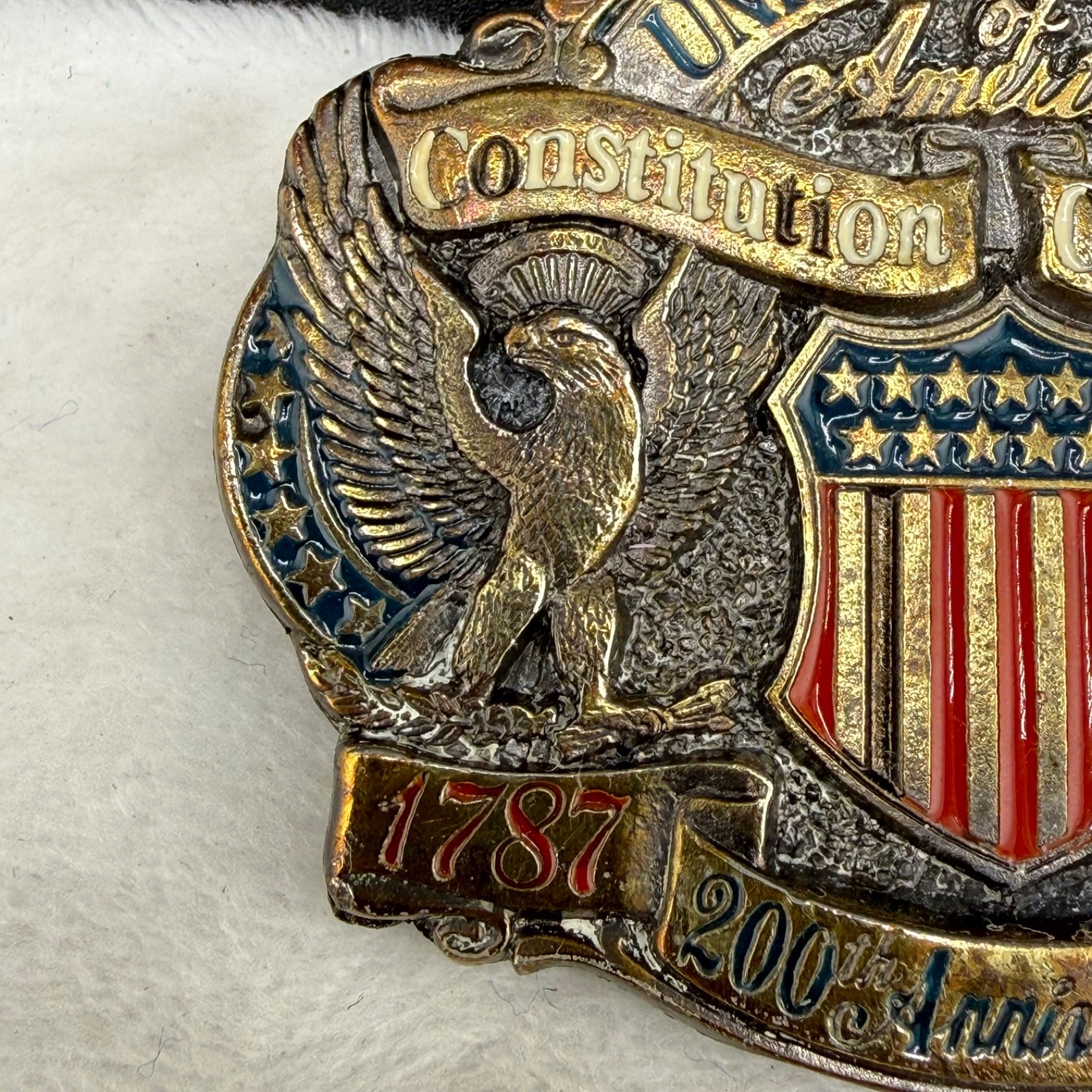 Vintage United States 200th Anniversary Belt Buckle 1787 1987