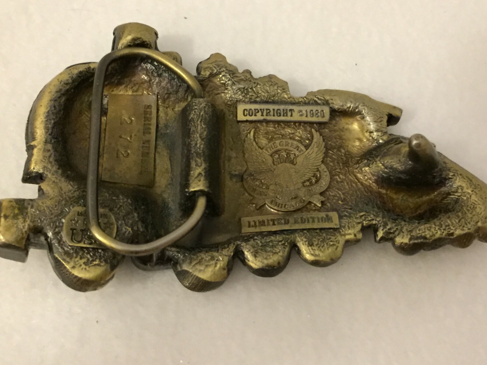 Train Belt Buckle The Great American Buckle Company 1980 Limited Edition Vintage