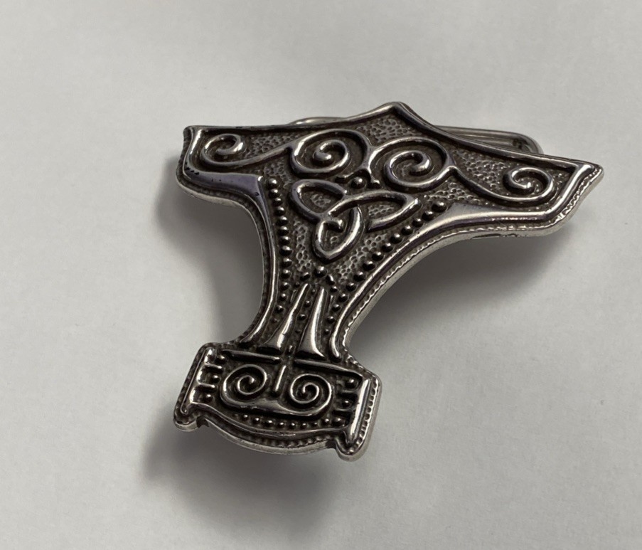 THORS HAMMER Silver Metal Belt Buckle Mjolnir Viking