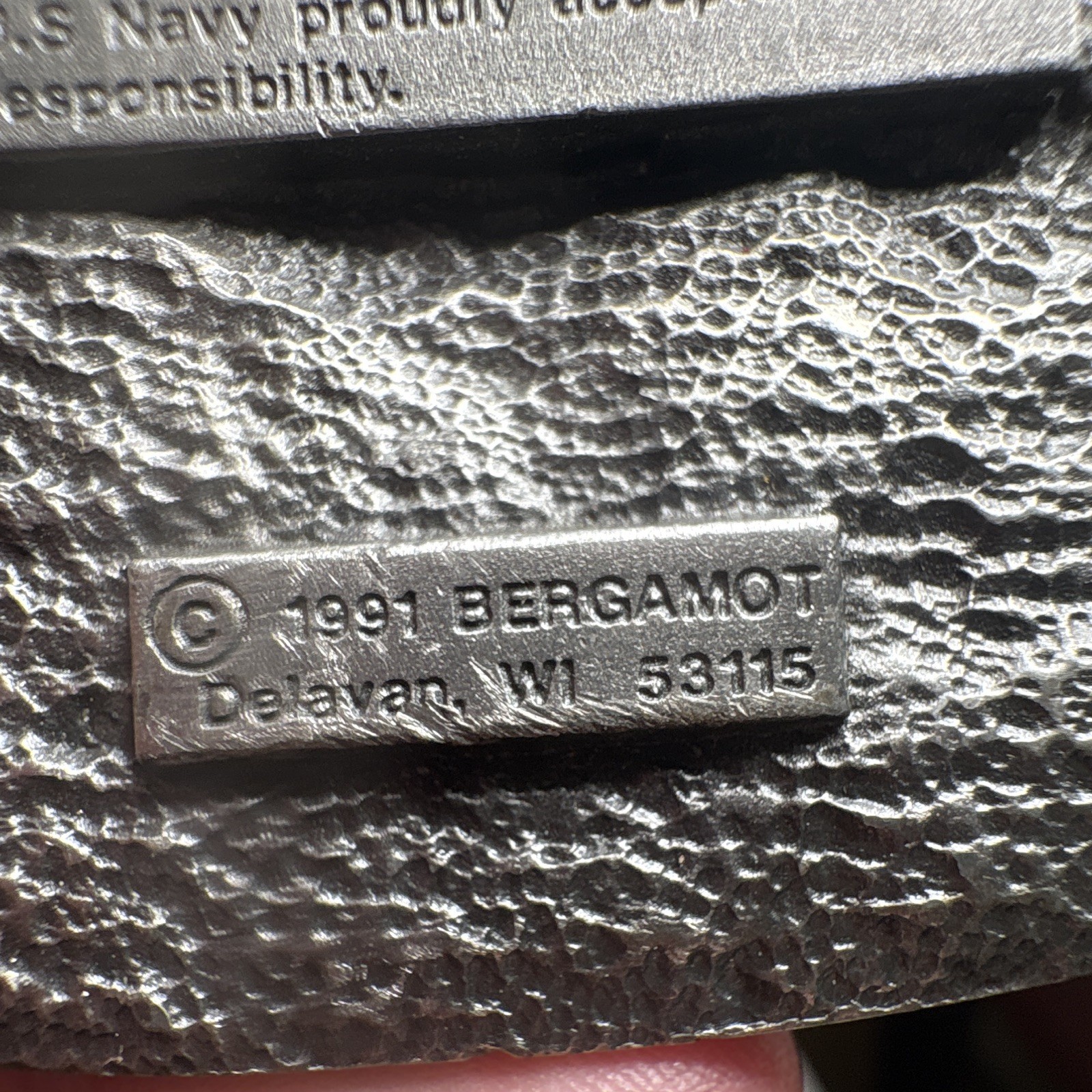 Bergamot U.S. Navy Silver Red Blue Metal Belt Buckle Logo Fits 1.5&Prime; U-132