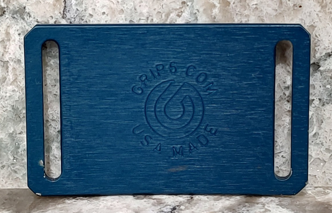 GRIP6 BELT BUCKLE – BLUE STEEL – 1.5 INCH WIDE – USED #10