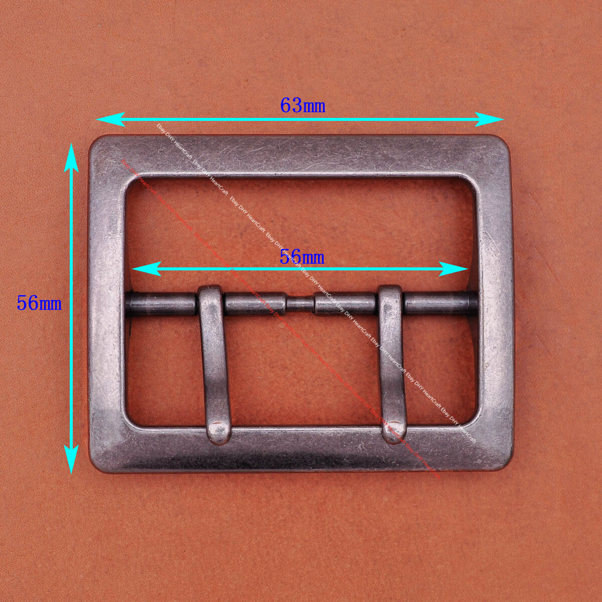 Western Leathercraft Wide End Bar Double Pin Belt Buckle Replacement fits 55mm