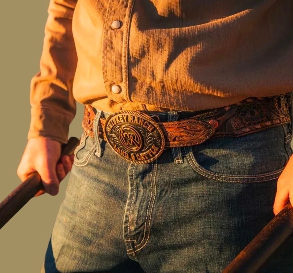 Montana Silversmiths Whiskey Ranch Land & Cattle Western Belt Buckle NEW!
