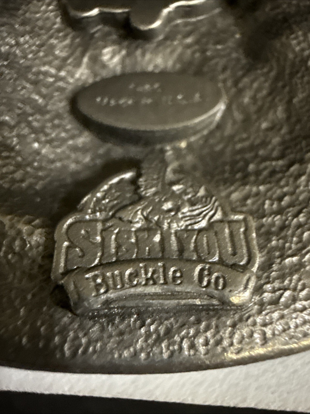 Vintage American Trucker 1998 Pewter Belt Buckle Siskiyou Semi Truck Eagle USA