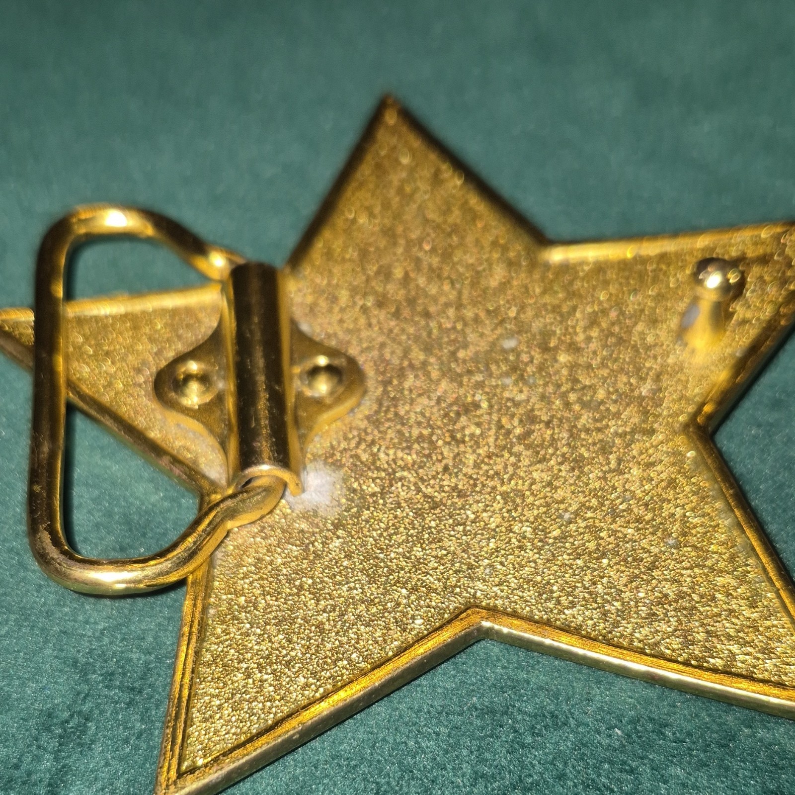 Gold Tone Star Belt Buckle w/Clear Rhinestone Accents, Shiny Metal Women 1.5in