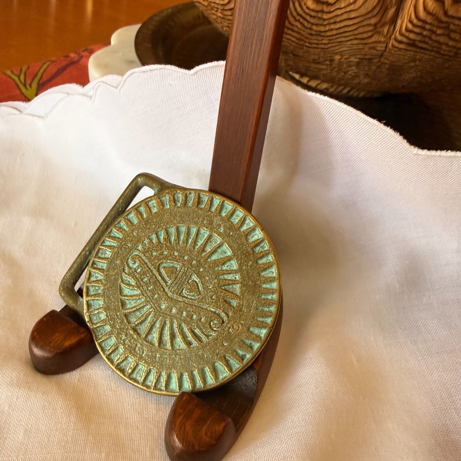 Trinity Hippie Egyptian Revival Style « Third Eye of God » Sold Brass Belt Buckle