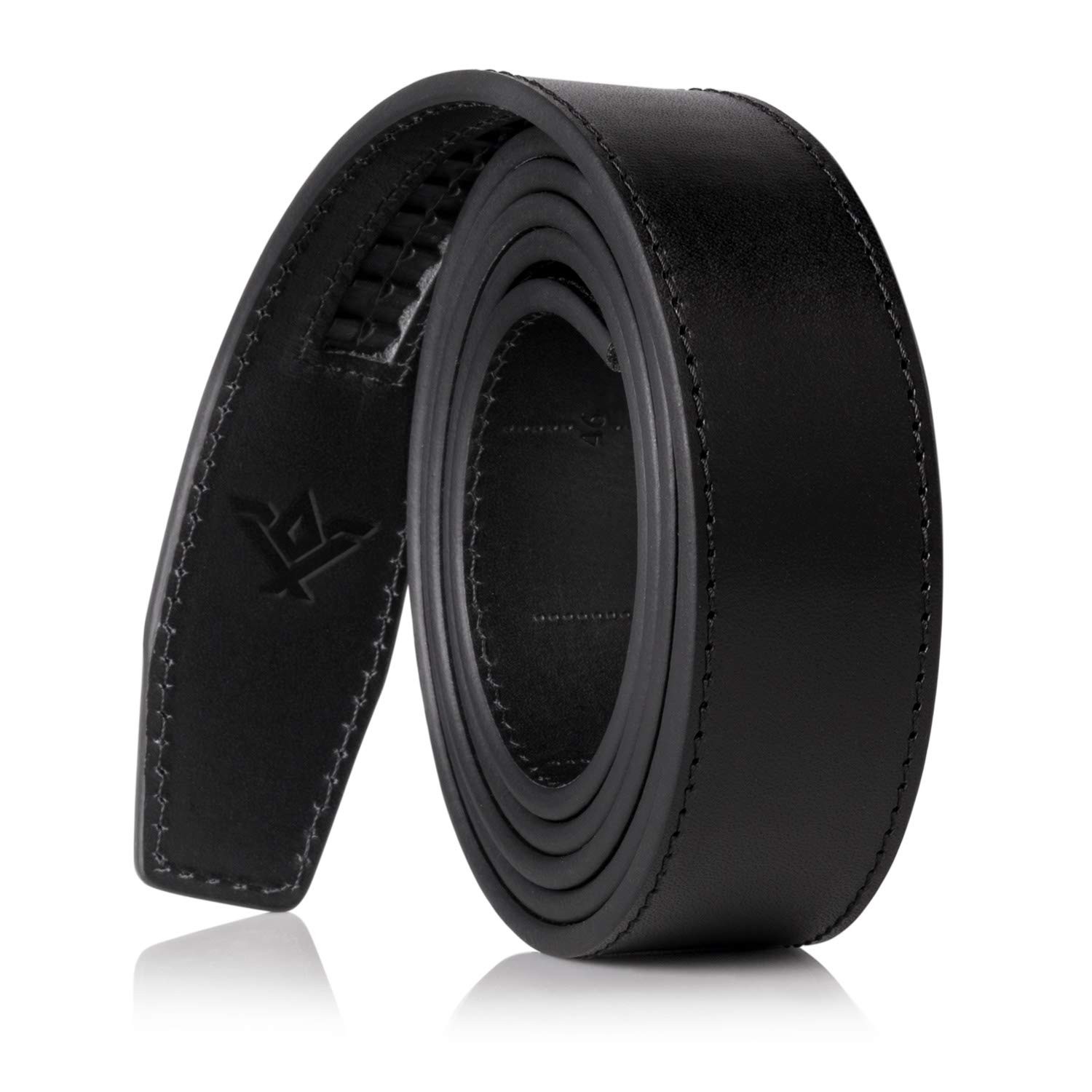 SlideBelts 1.25&Prime; Belt Strap (Full Up to 44&Prime;, Onyx Black Grain Leather)