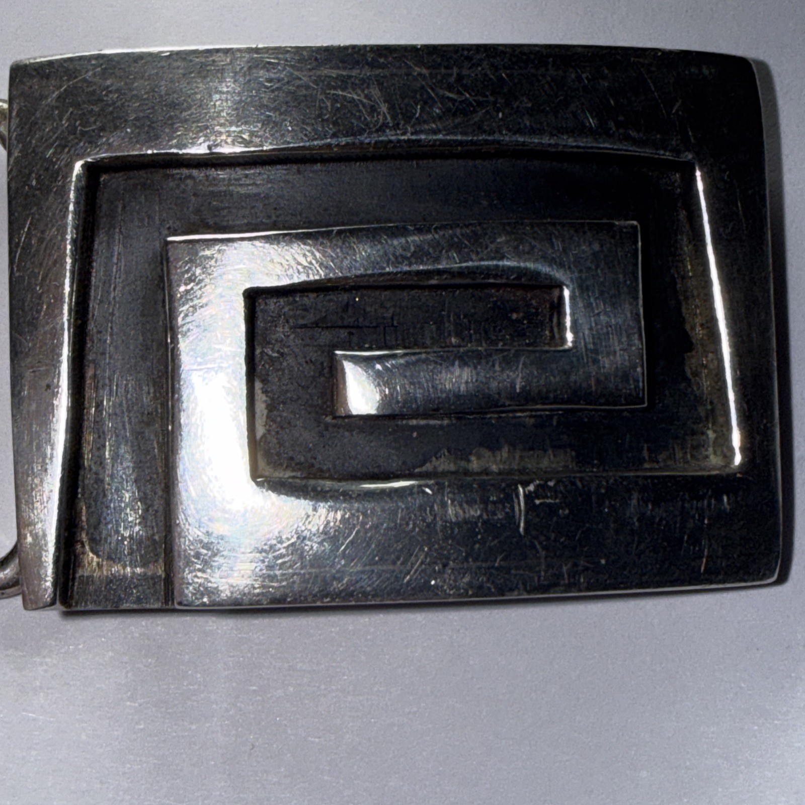 Men’s Belt Buckle Mexico Designer Sterling Art Deco 50 Grams Retro Modern Old