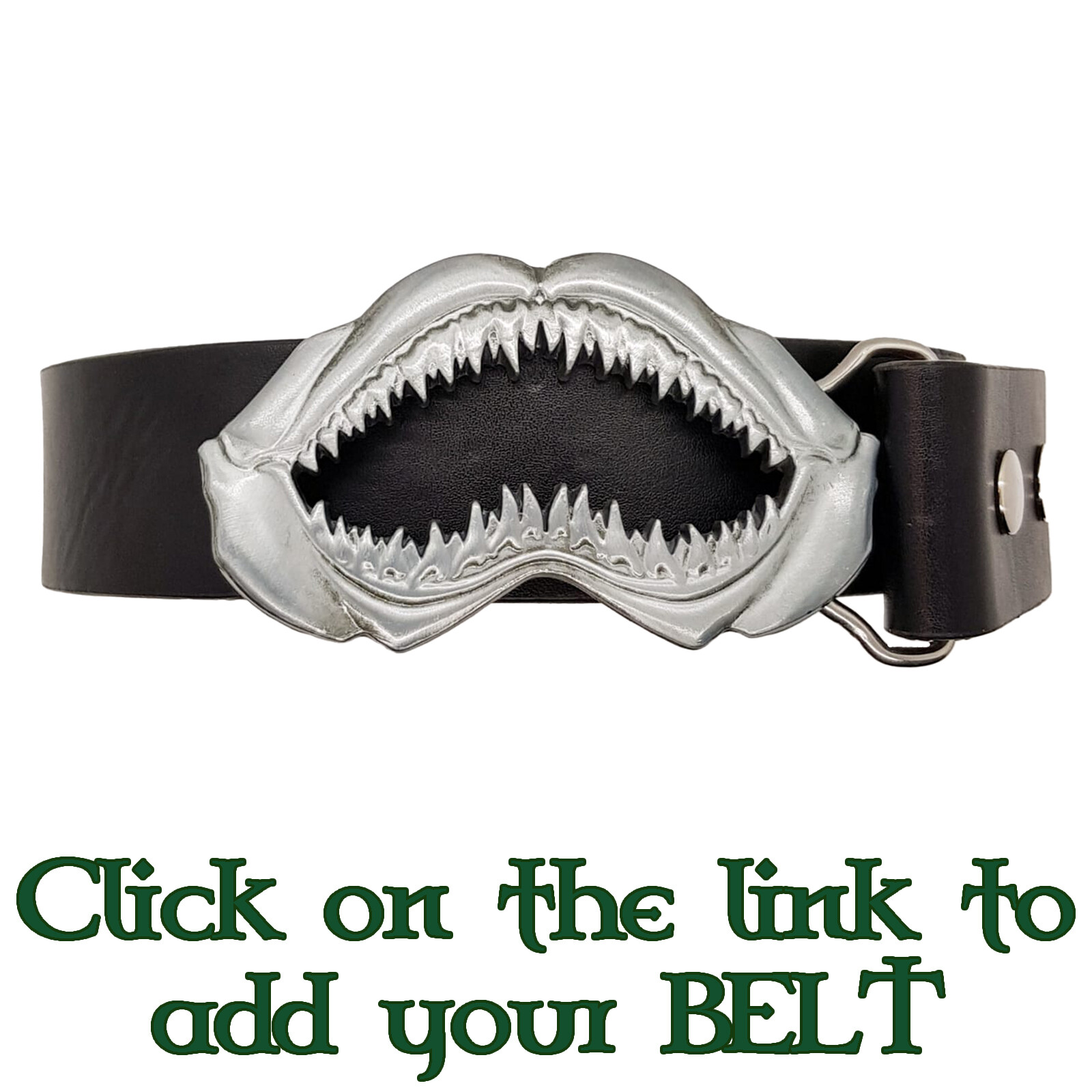 Shark Jaws Mouth Sharp Teeth Fish Belt Buckle Outlaw Enamel Biker Skull Metal
