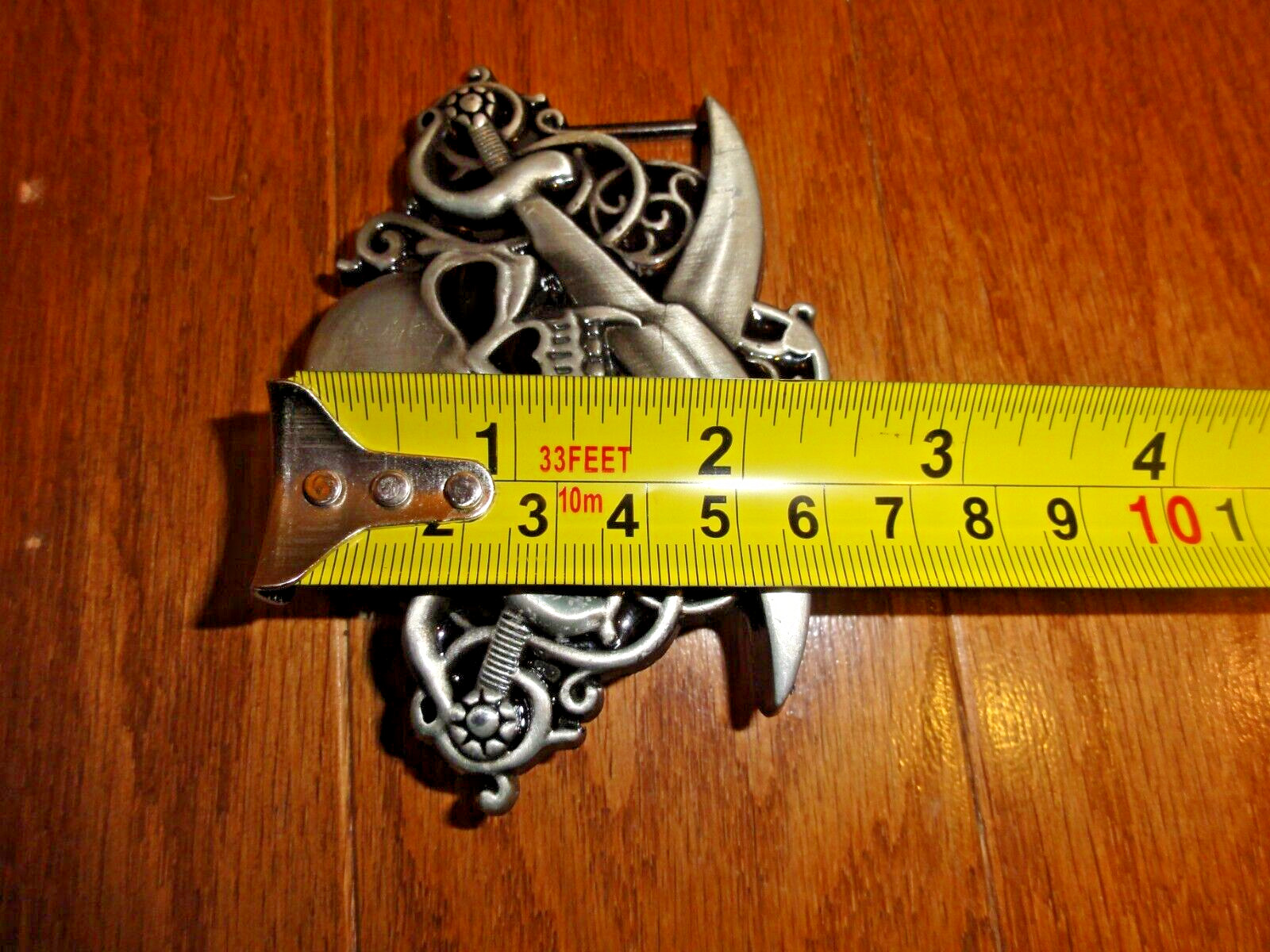 Pirates Skull Belt Buckle Cowboy Biker Motorcyclist Dagger Crossed Sword