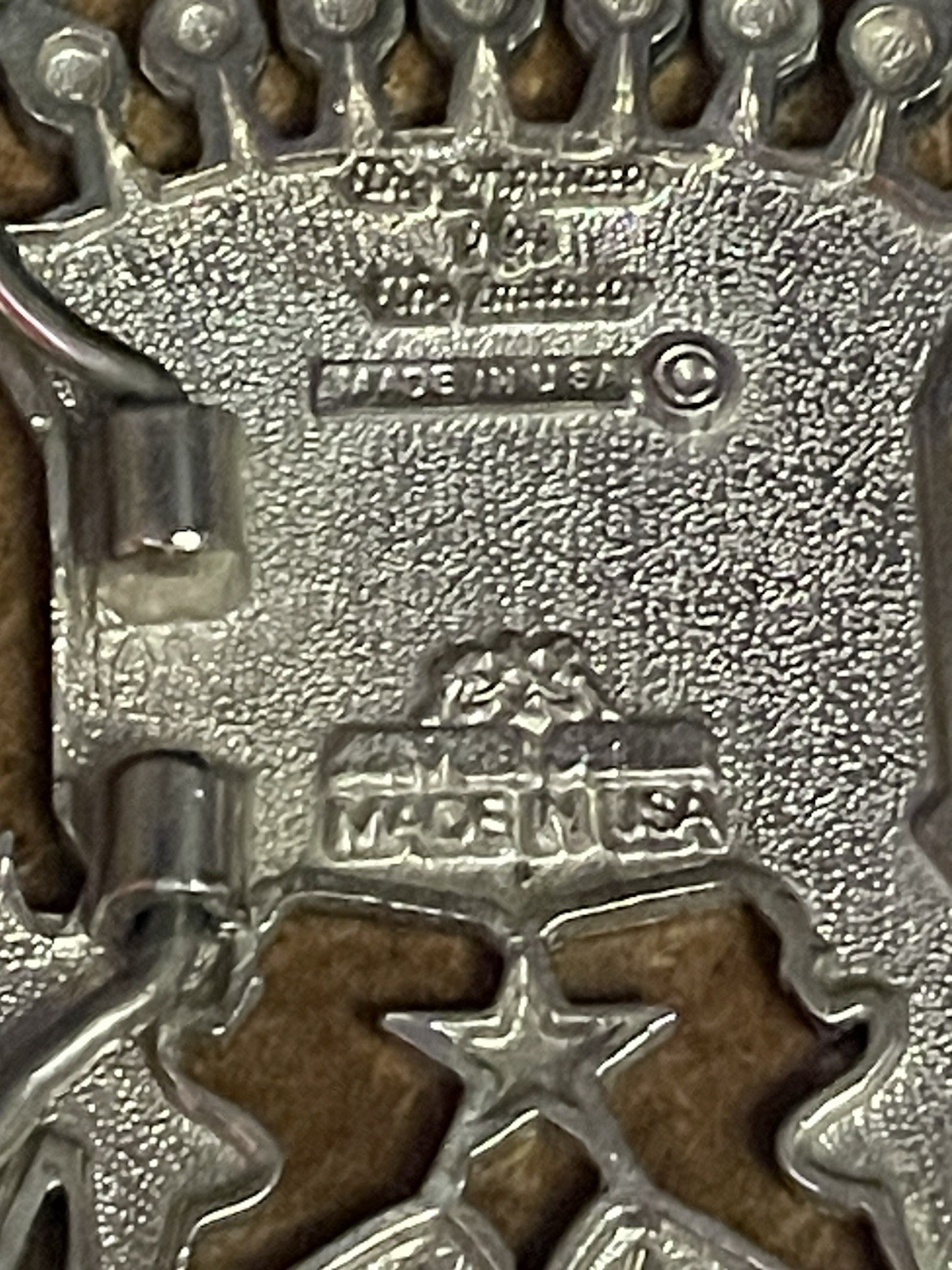 Cadillac USA Flag Silvertone Belt Buckle With Mud Flap Girls Trucker Buckle