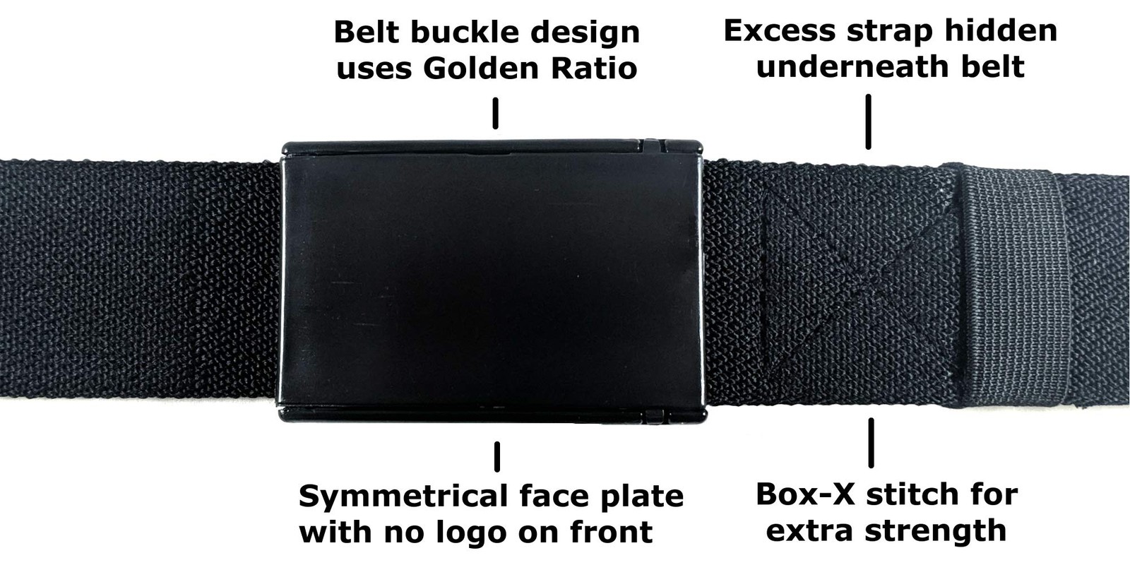 BESTA Men&rsquo;s Elastic Belt with Adjustable Buckle that Hides XX-Large, Black