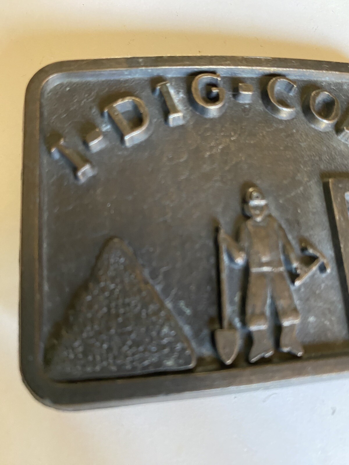 Belt Buckle Vintage Brass (I Dig Coal ) Unmarked