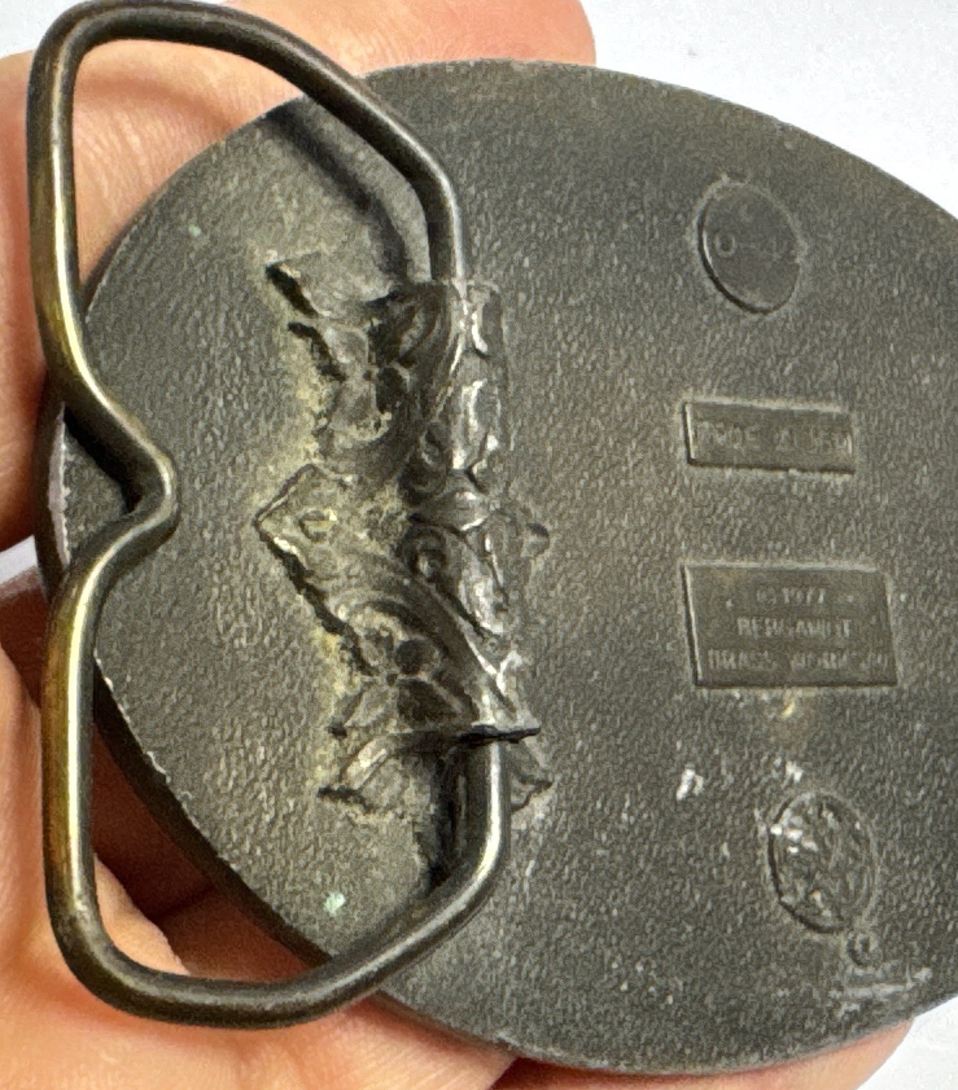 1977 VTG HARVESTER Belt Buckle SOLID BRASS tractor FARMING