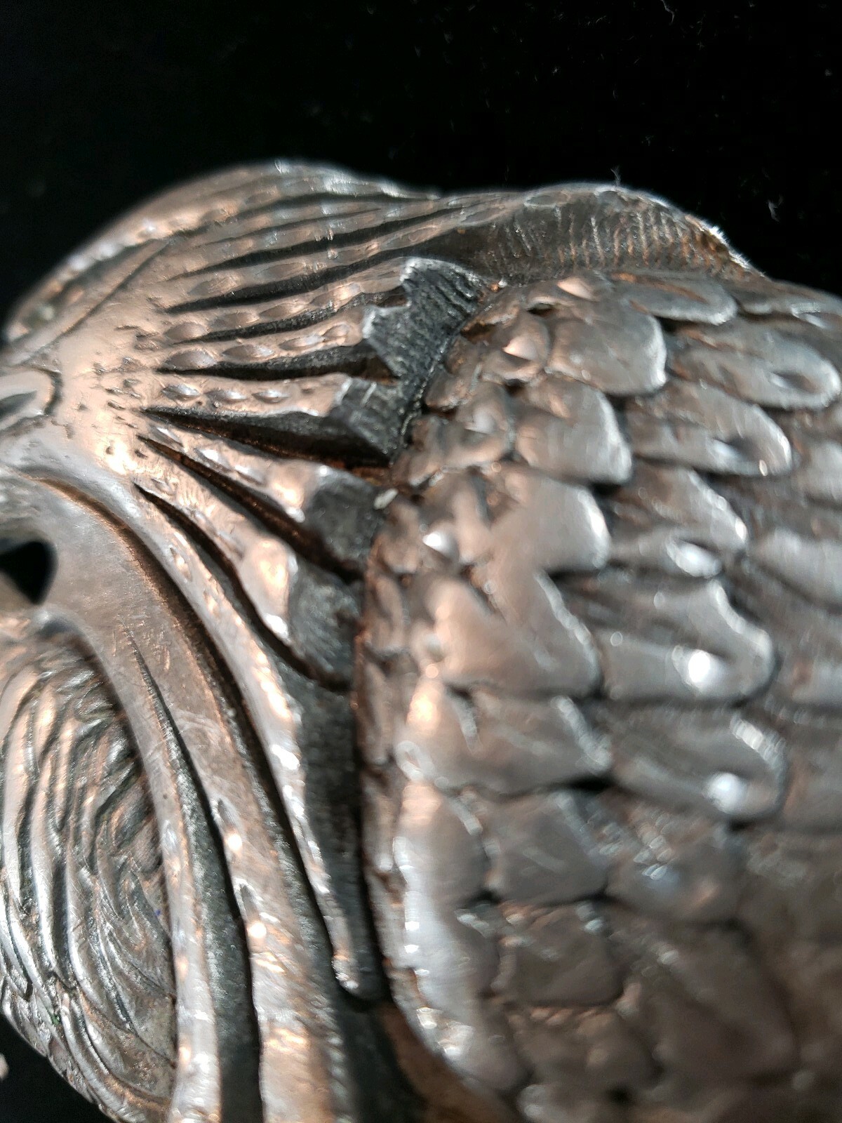 Eagle Belt Buckle EJC 1995 Vintage Pewter Made in USA America Size 3.5&Prime; x 2.5&Prime;