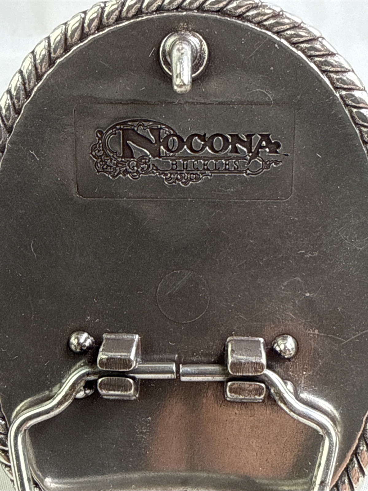 Nocona Men&rsquo;s Oval Scrolled Western Belt Buckle Silver