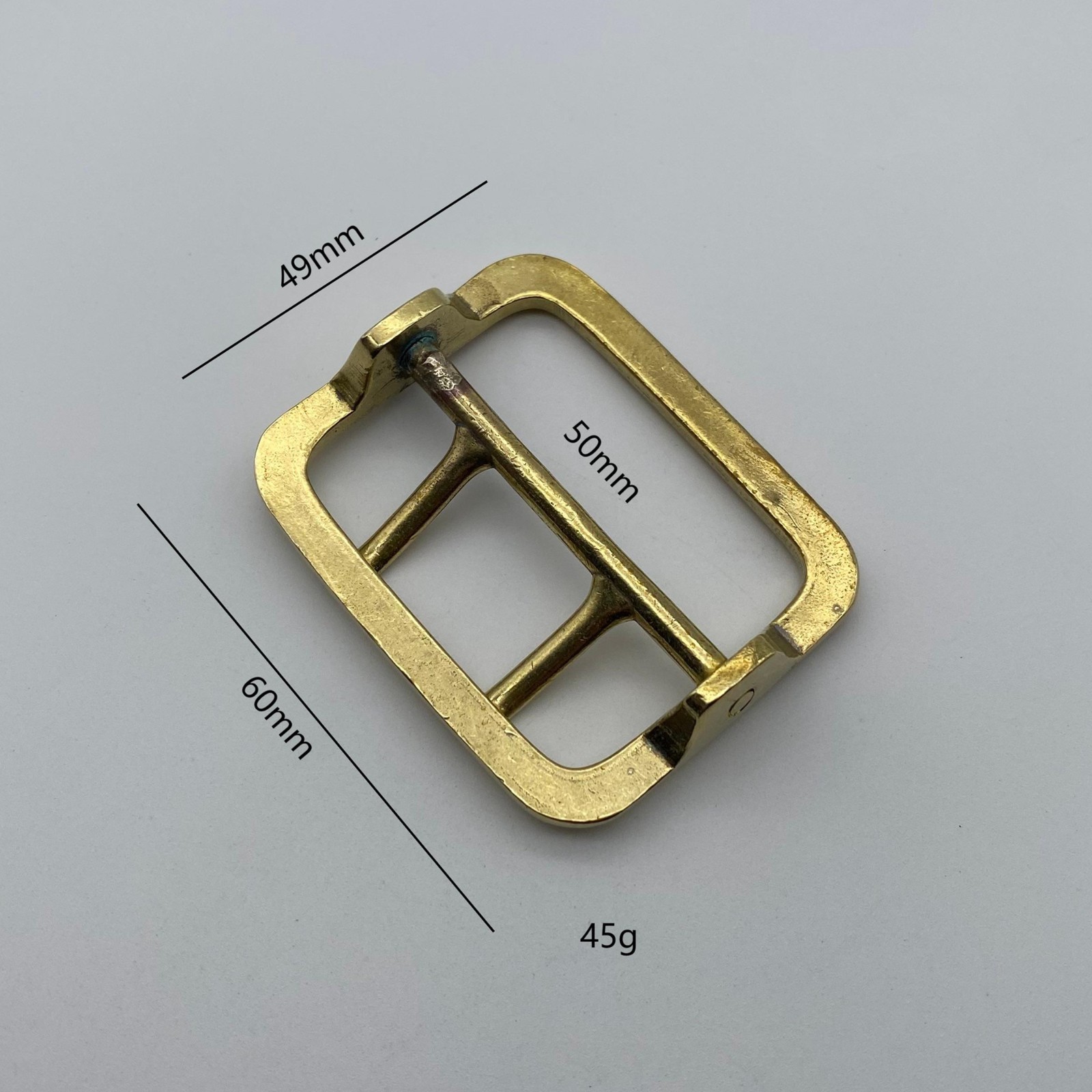 Sam Browne Double Pin Brass Buckle 50mm Leather Belt Buckle