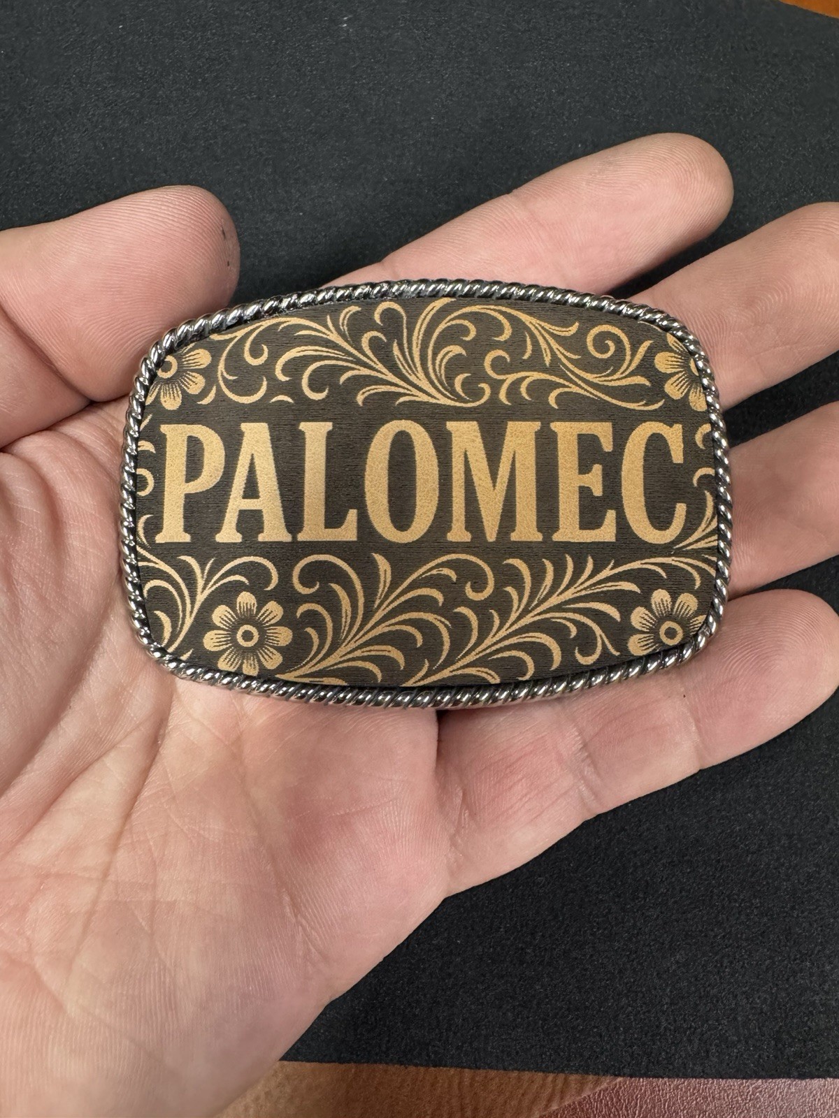 Custom Personalized Belt Buckle Leatherette Design Made for Any Name Or Any Logo