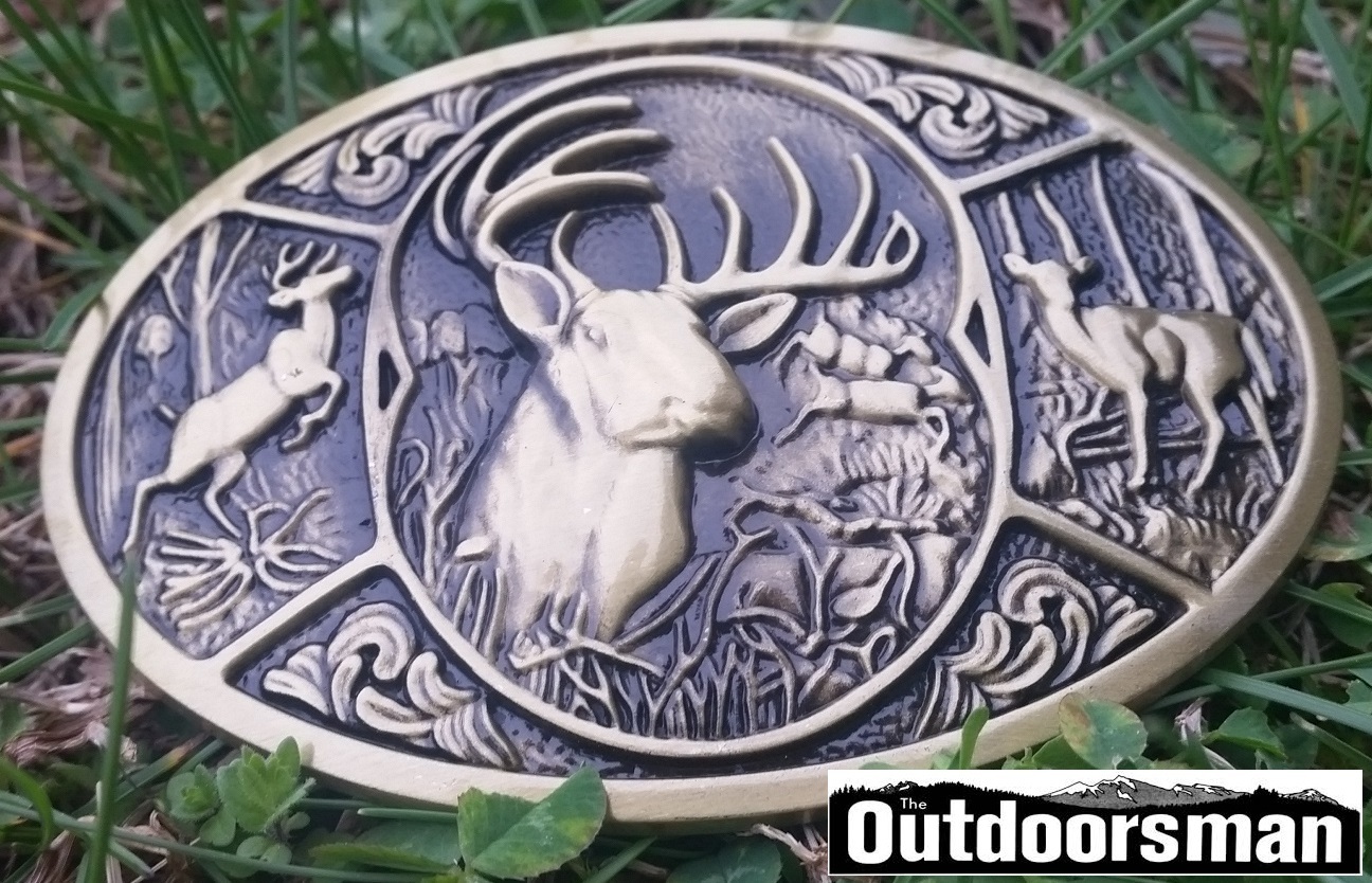 ✖ Buck in woods ✖ Scenic Belt Buckle Buck ✖ Deer Bronze color nice gift USA