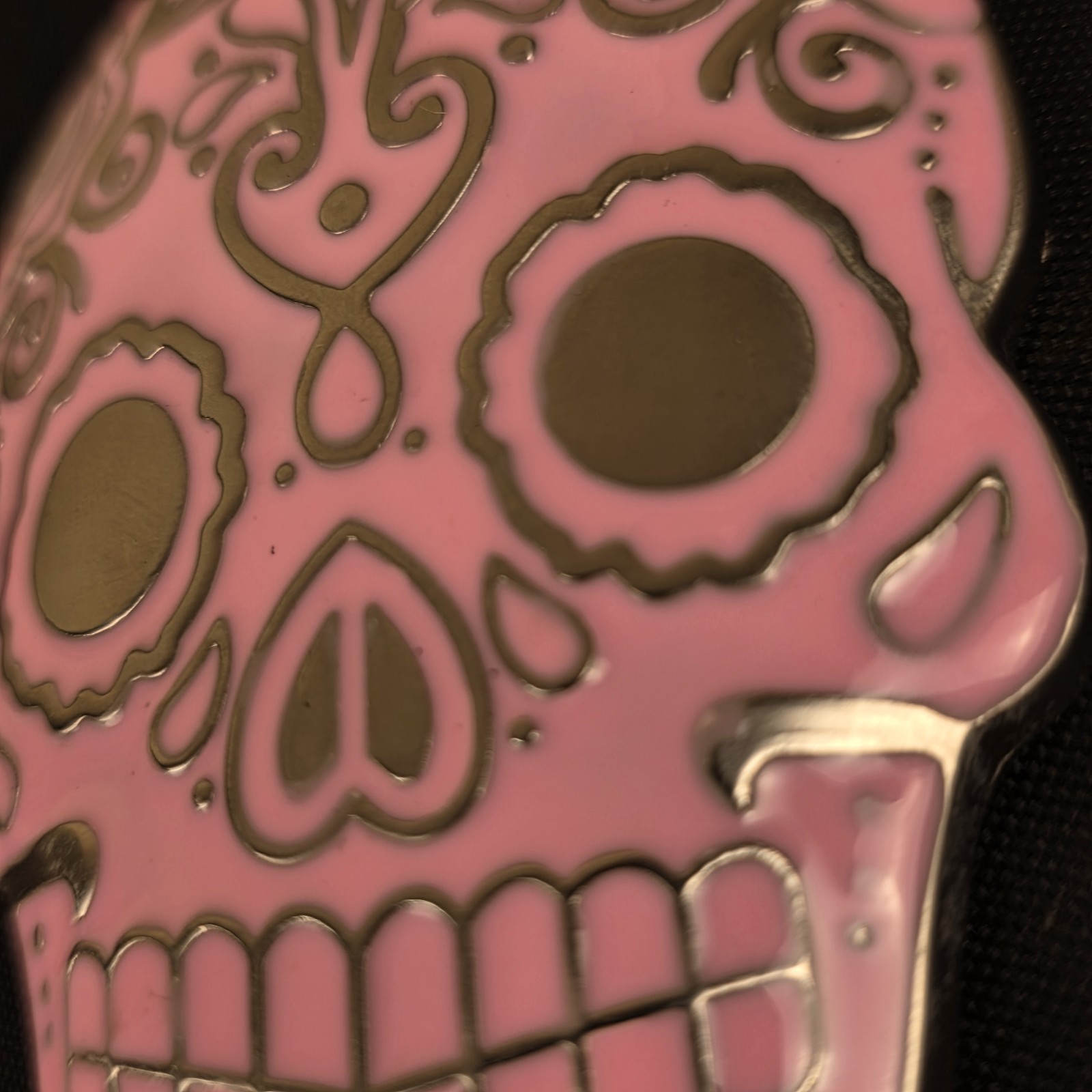 Monster Steel Pink Sugar Skull Belt Buckle Day of the Dead Calavera Metal