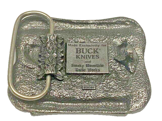 Original Buck Knives Commemorative Pewter Belt Buckle Discontinued. READ