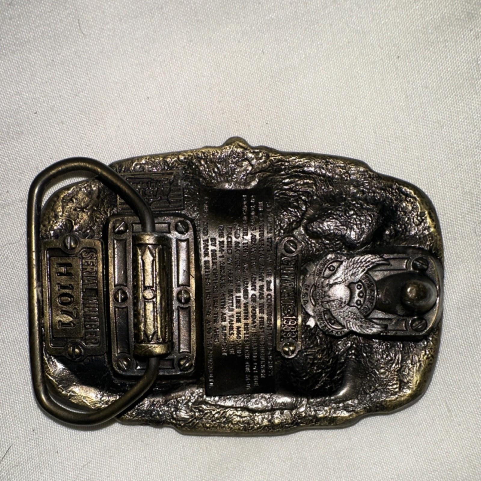 US Army Bronze Silver Metal Western Military Scene Belt Buckle for Men 1.5&Prime;
