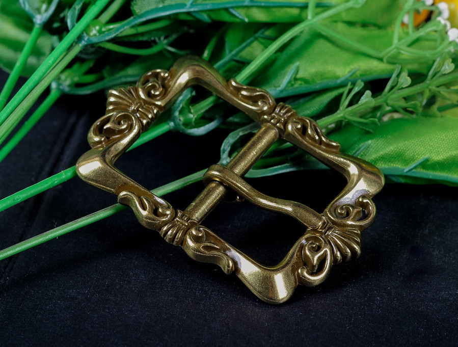 Retro Brass Celtic Flower Pin Buckle for Leather Belt Replacement Fit 33mm Strap