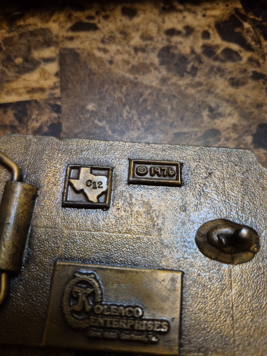 vintage FORD VAN belt buckle SOLID BRASS western 1970s cowboy