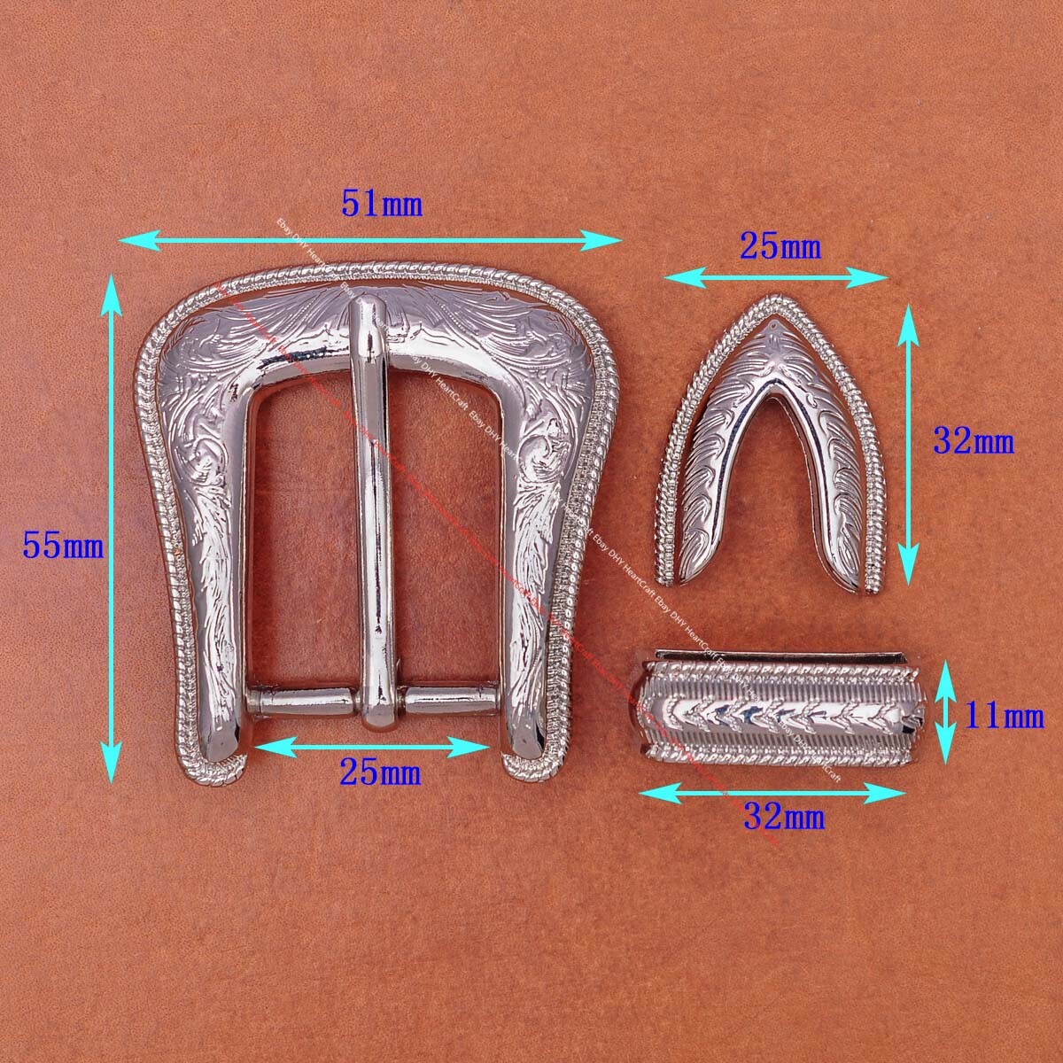 Bling Men Silver Western Rodeo Cowboy Bridle Belt Buckle 3 Piece Set fit 1&Prime; Belt