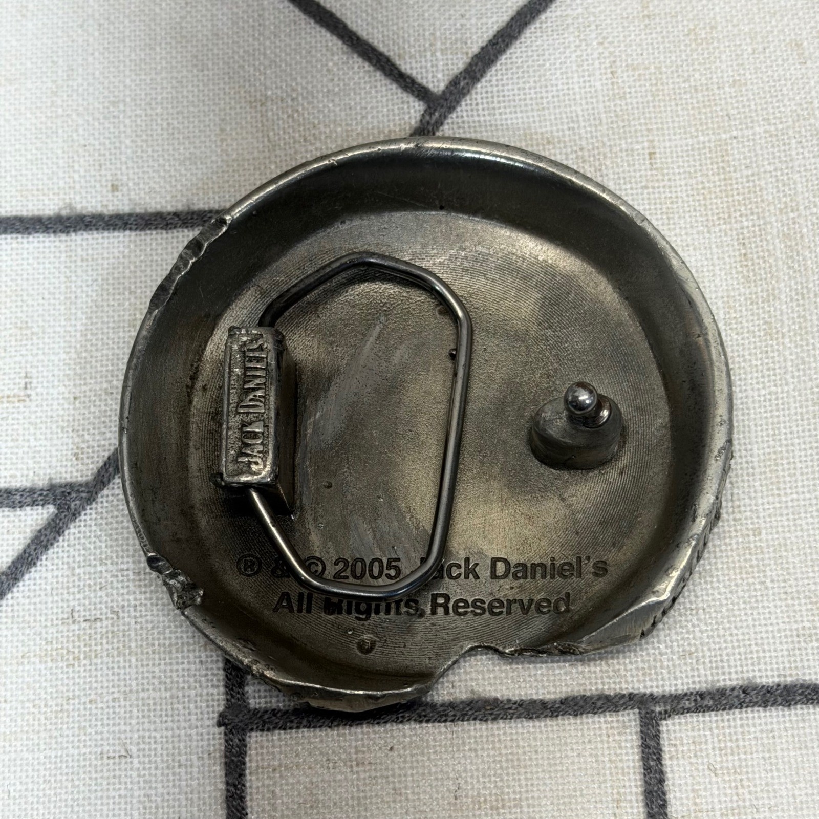 Jack Daniel&rsquo;s Belt Buckle OS Silver Old No 7 Brand Bottle Cap Vintage 2005