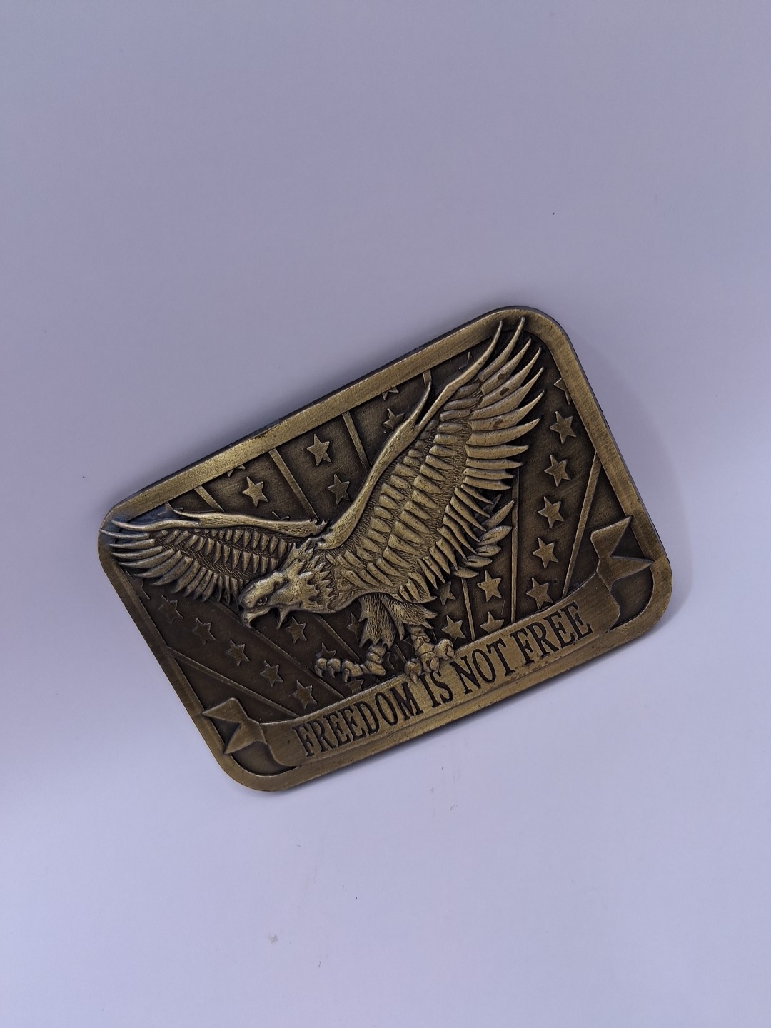 Sponsor 2014 Flying Eagle Freefom Is Not Free W Stars Stripes Metal Belt Buckle