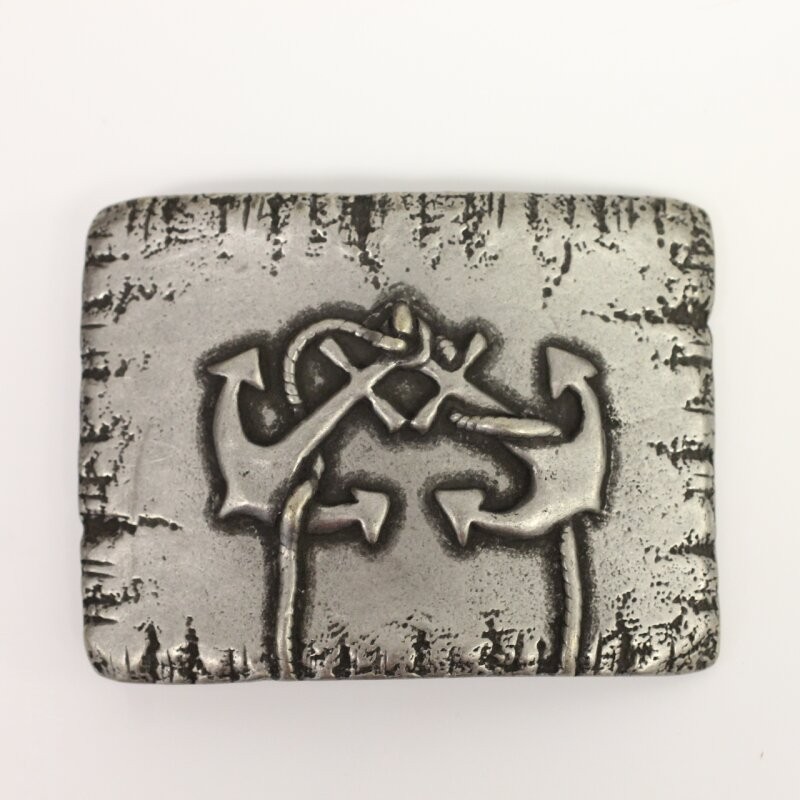 Double Anchor Belt Buckle in Antique Silver – Maritime Metal Buckle