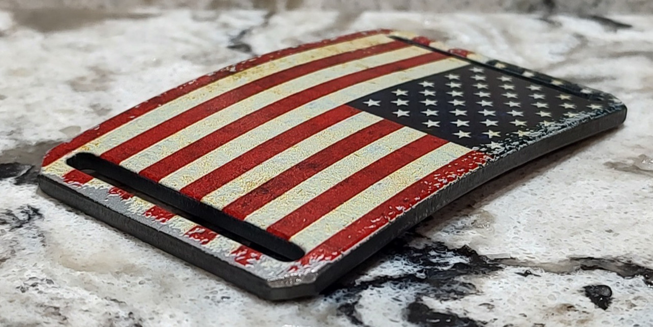 GRIP6 BELT BUCKLE – RUSTIC HERITAGE USA FLAG – THIN – 1.5 INCH WIDE