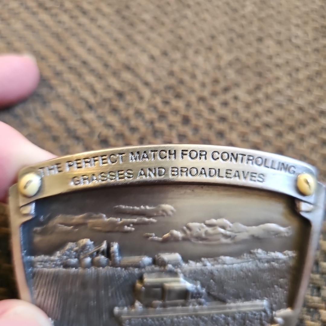 Vintage Collectible Fusion Flexstar Farm Glasses Silver Tone Metal Belt Buckle